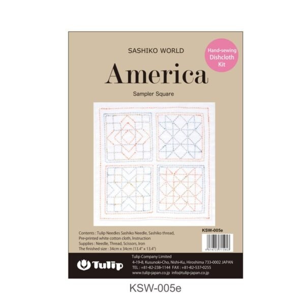 Kit Bordado SASHIKO WORLD America Sampler Square